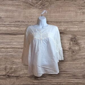Sundance white Boho cotton blouse. Small.